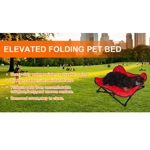 PVC Оксфорд шестерни 600D любимца 90x90x20cm на открытом воздухе повысил складывая кроватку собаки металла