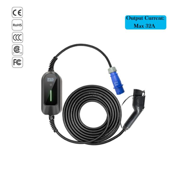 EVCOME Portable Ev Charger (3.5KW 7KW 11KW Max 32A Ajutable) 5M Or Customized Cable OEM ODM