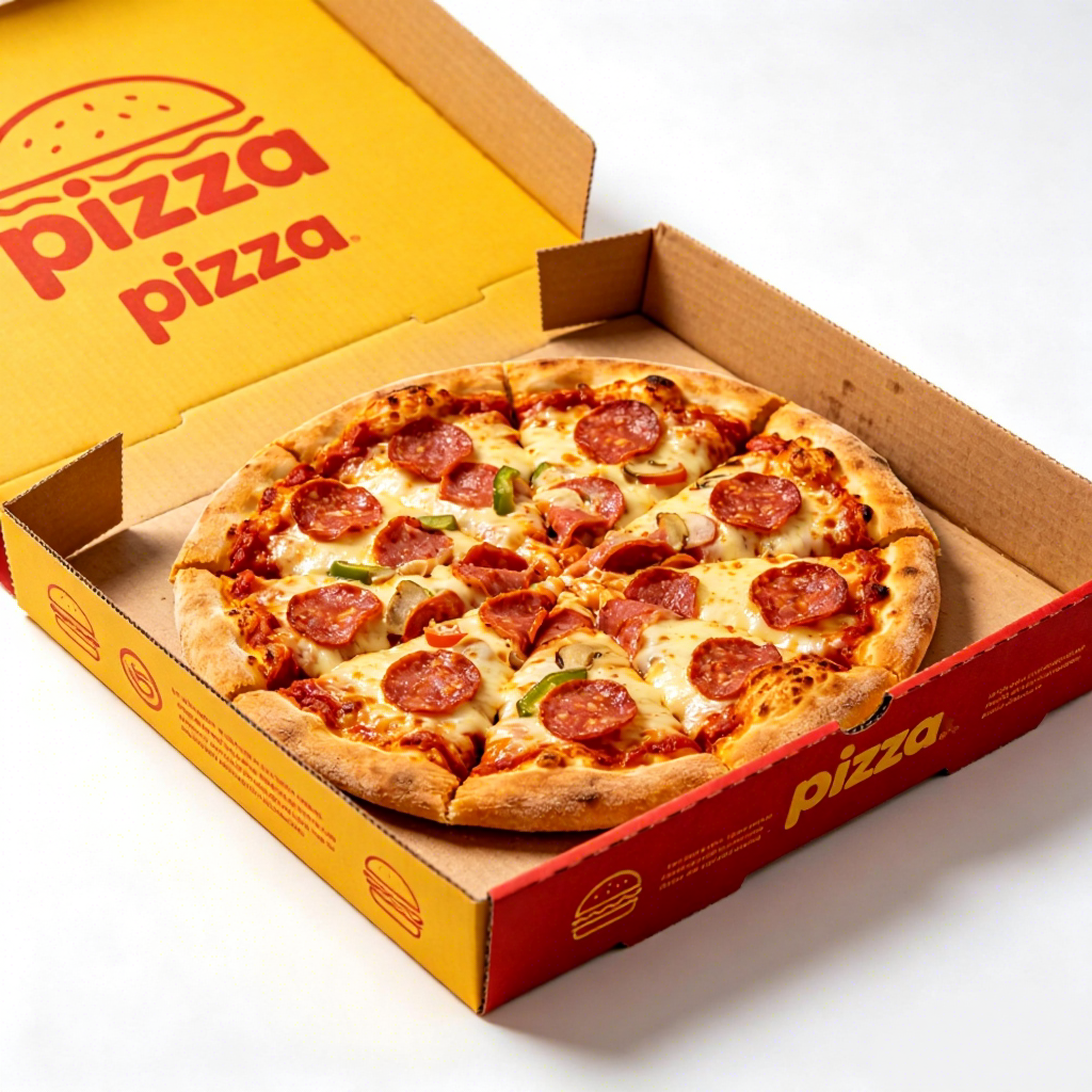 Biodegradable Corrugated Cardboard Pizza Box with Custom Logo Printing and Food-Grade Safety Certification