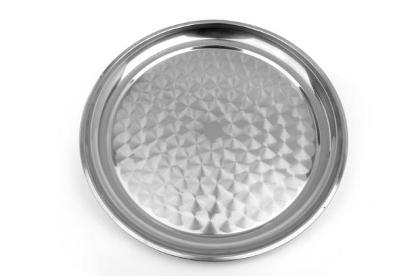 Small Restaurant Stainless Steel Round Tray Full Mirror Polished Customized Logo