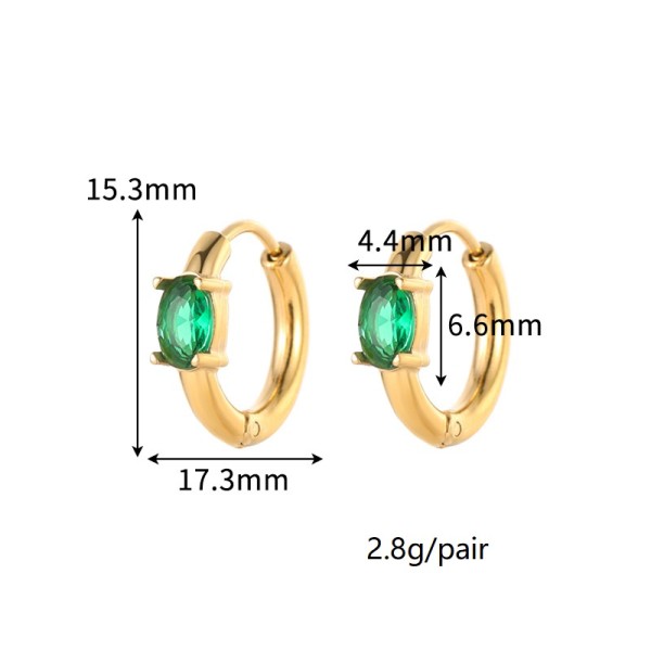 Wholesale Fashion Luxury and High End Stainless Steel PVD 18K Gold Zircon Huggie Earring and Women Jewelry Hoop Earrings