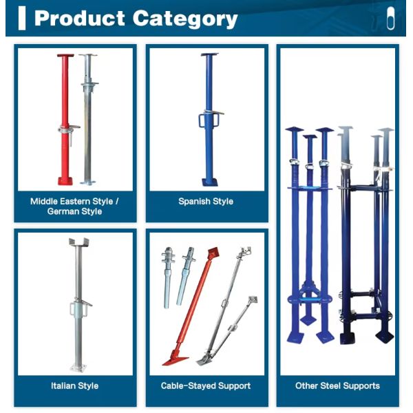 Heavy-Duty Steel Scaffolding Pillar with 800kg Load Capacity, Corrosion-Resistant and 3-5m Height Adjustable for Construction Support
