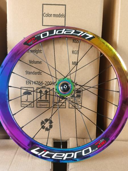 Road Bicycles 20 Inch Aluminum Alloy Wheelset 8/9/10/11 Speed 4 Bearing Double Wall Rainbow Color