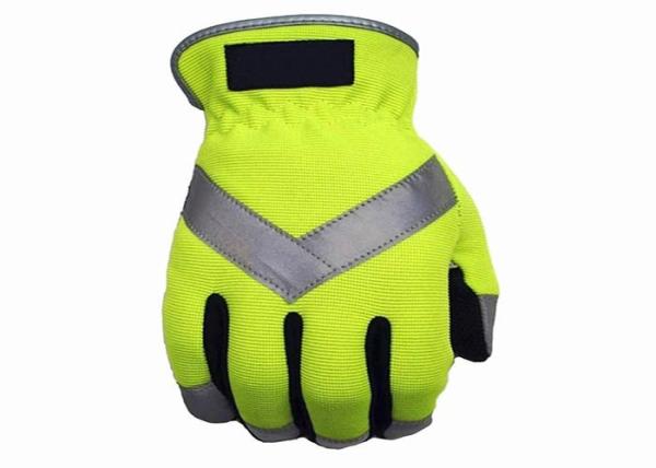 Fluorescent Flexible Safety Traffic Safety Gloves Reflective Material For Adult