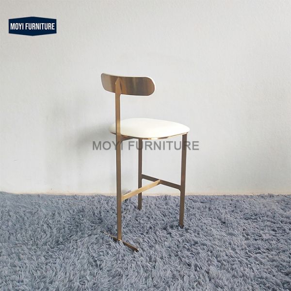 MOYI Nordic Modern Minimalist Designer Creative bar Chair Hotel Stainless Steel High Reception bar Chair