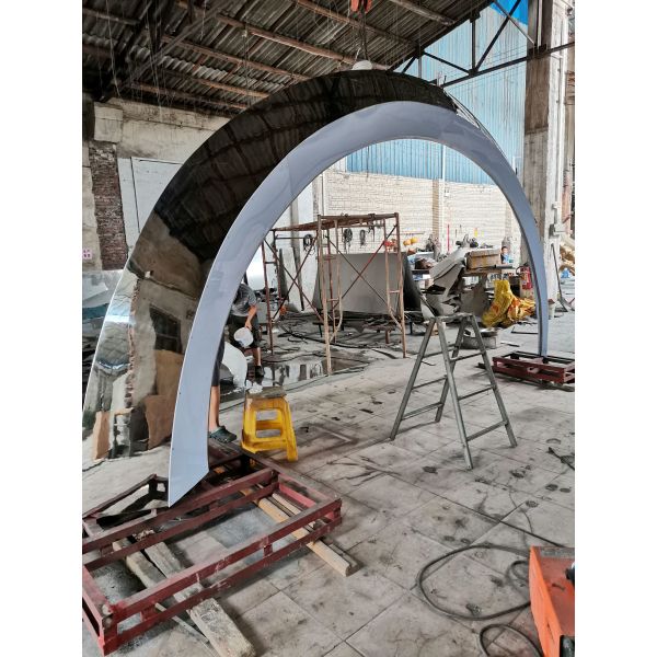 Waterscape Large Metal Art Sculptures , Pool LED Lights Stainless Steel Statue