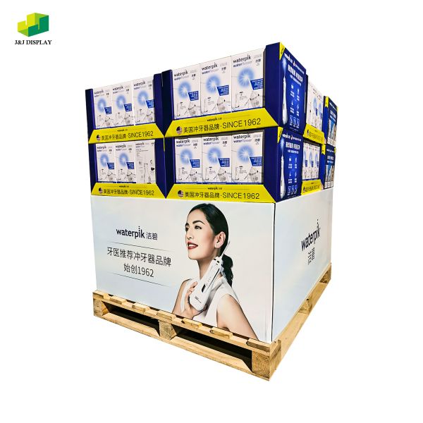 Corrugated Paperboard Retail Floor Display Stand Foldable Waterproof For Advertising
