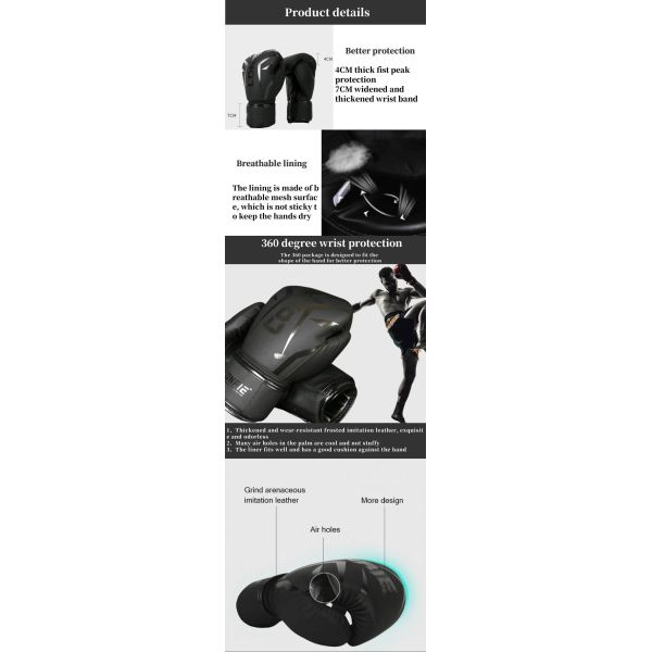 OEM Logo Leather Boxing Gym Equipments 6OZ 10OZ Professional Boxing Gloves