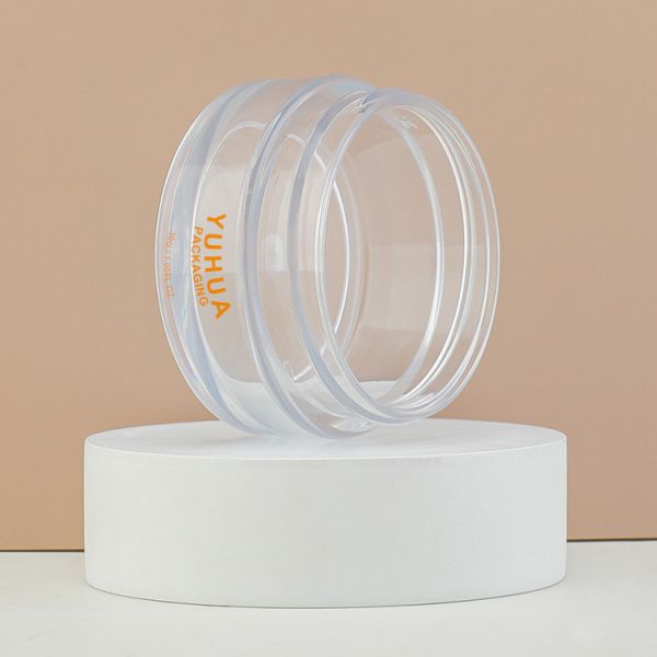 Orange PET Plastic Jar Color Round Flat Cap Cream Lotion Packaging 30g