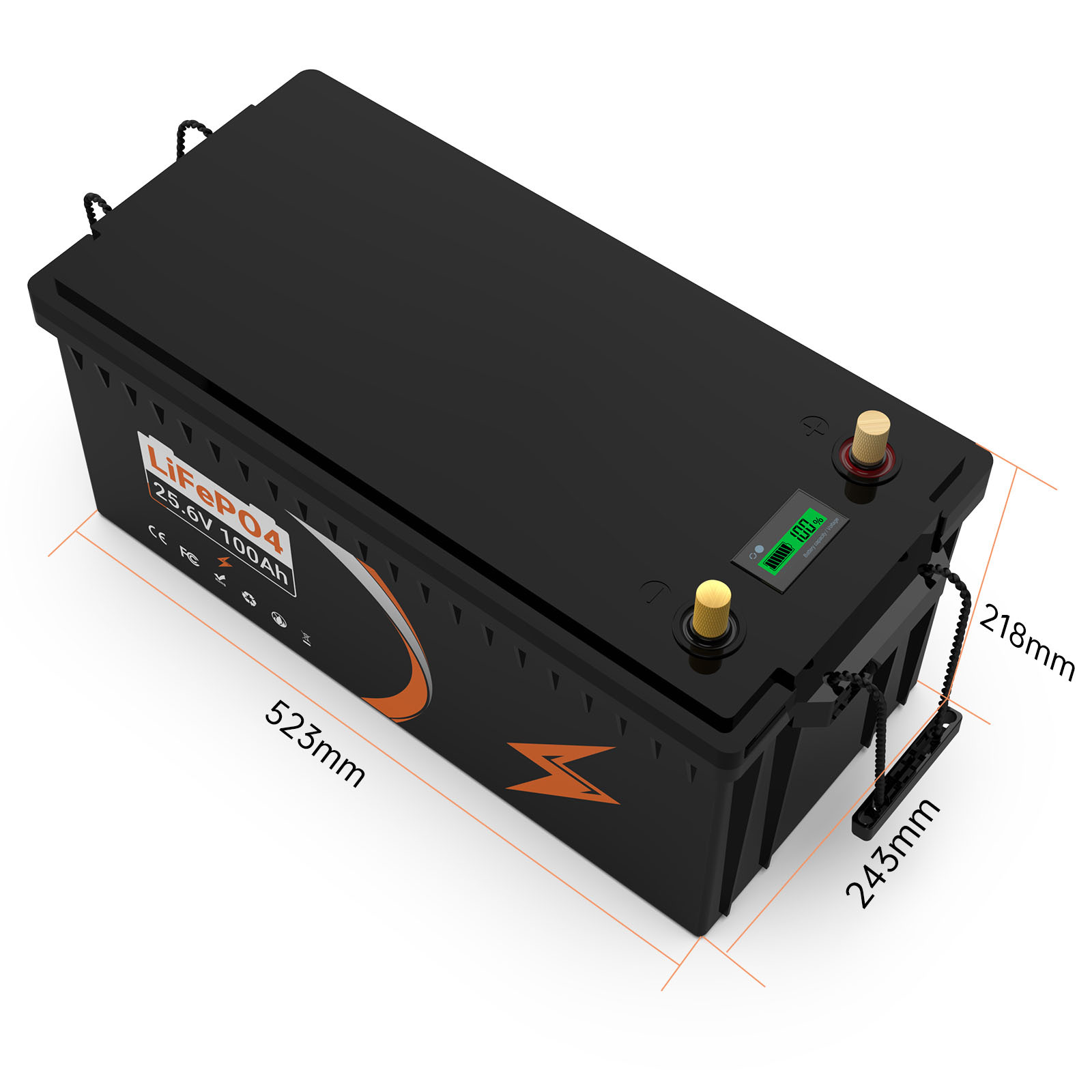 25.6V 100Ah LiFePO4 Lithium Ion Battery Pack For Solar Power System