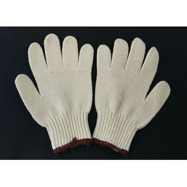 High Durability Hand Protection Gloves , White Cotton Inspection Gloves Breathable