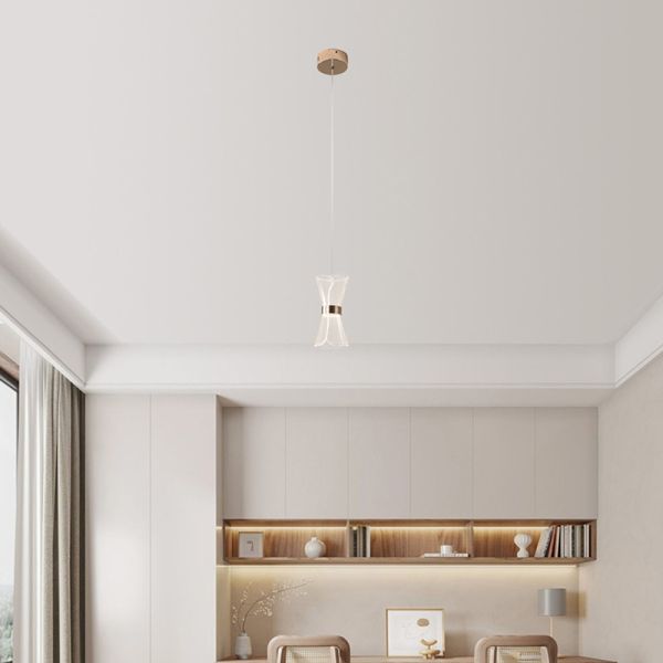 Chambre de séjour moderne Lampade montée à LED Chambre de lit lumineuse transparente Décoration de chevet Acrylique Pendant Light