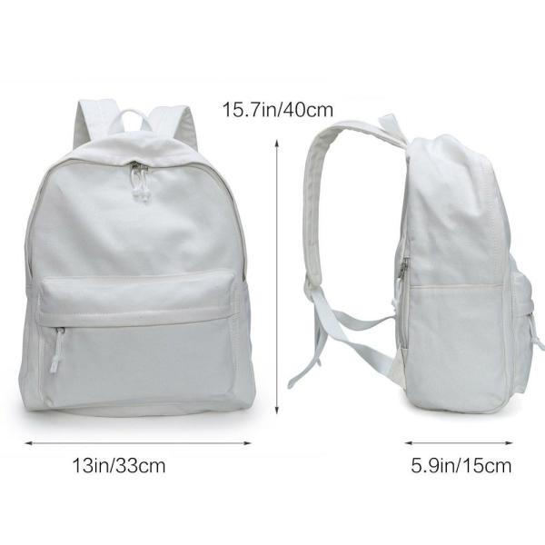 DIY Durable Kids Backpack , Laptop Travel Backpack Natural White Portable Leisure