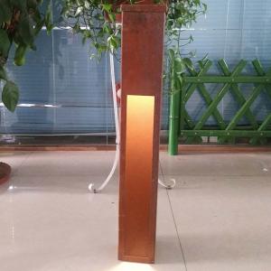 Lâmpadas de jardim de metal 2mm Corten Steel Light Box IP65 Bollard Lâmpadas de