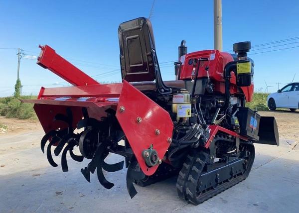 35 HP Ride On Rotary Tiller Tractor Paddy Land Crawler Track Tractors