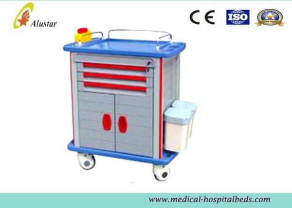Luxurious Hospital Equipment ABS Medicine Cart Medical Trolley With Drawers, File Bag (ALS-MT135)