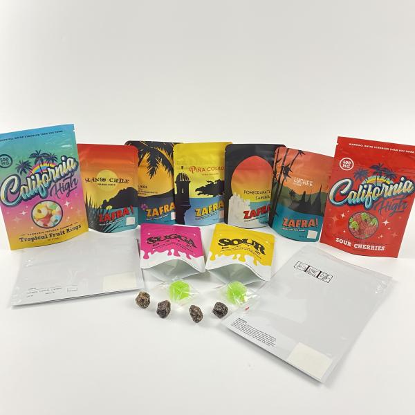 California 3.5g 7g Mylar Foil Stand up Pouches Custom Smell Proof Child Proof Zipper Bags Cbd gummies candies Packaging