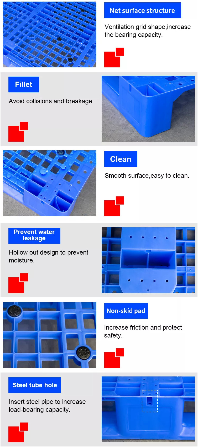 Паллеты HDPE евро черноты паллета Multi размера облегченные пластиковые