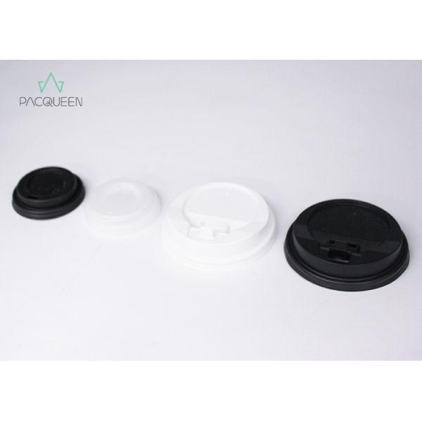 White / Black Takeaway Cup Lids , Coffee Lid For 8 Oz / 12 Oz / 16 Oz Hot Drink Cups