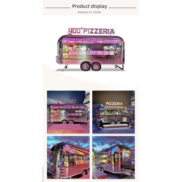 Towable Food Trailer Fully Equipped Mobile Food Truck for Trendy Food Service Kiosk