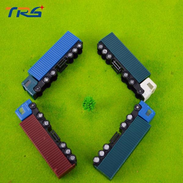 1:150 scale 8cm long architectural model plastic miniature Container truck trailer for model building train layout