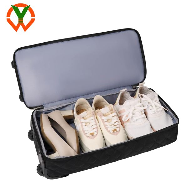 21 Inch Large Capacity Rolling Travel Bag With Shoe Compartment And Wheels For Women