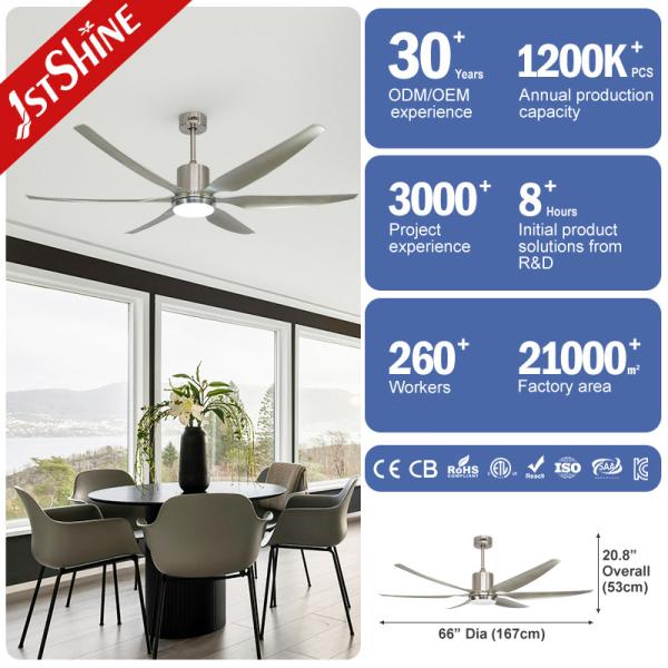 High Speed 66 LED Lighting Ceiling Fan with Pure Copper DC Motor and 6 ABS Blades