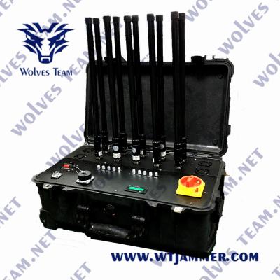 Jammer do Rf do zangão do Portable 2500m WiFi 3.6G do poder superior