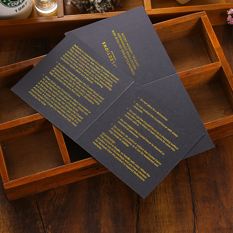 Foil Stamped Folded Business Cards With Special Paper For Luxury Branding