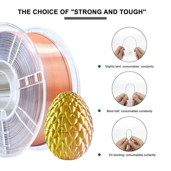 3D Printer Filament 1.75MM PLA Filament Silk Gold Silver Copper Industry Strong Toughness