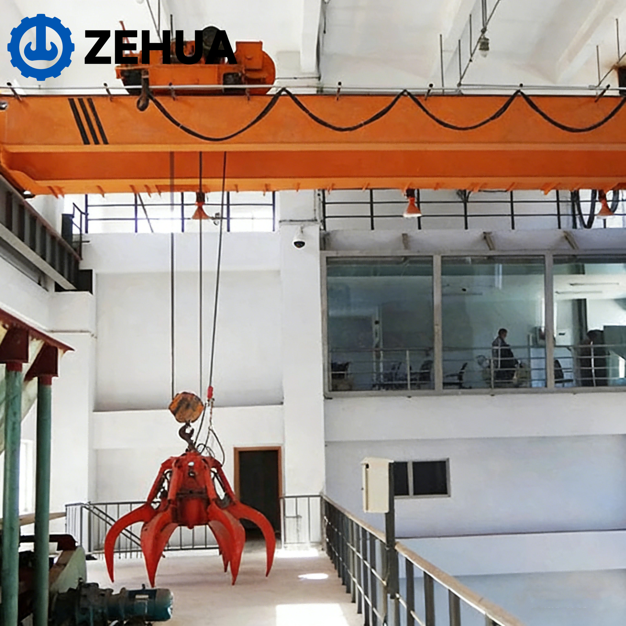 Intelligent 10 Ton 30 Ton Double Girder Bridge Crane with Hydraulic Grab for Factory Waste Disposal Use