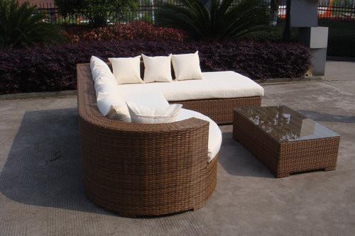 Home Lounge Sofa With Pillow , Synthetic Rattan Sleeper Sofa Bed