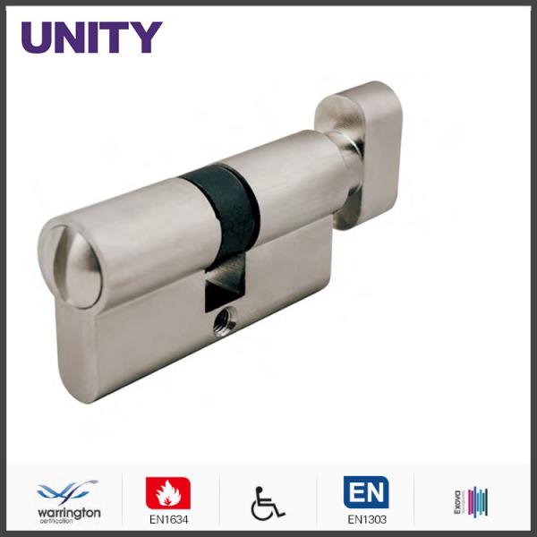 WC Bathroom Mortice Lock Cylinder Satin Nickel EN1303 Brass Material