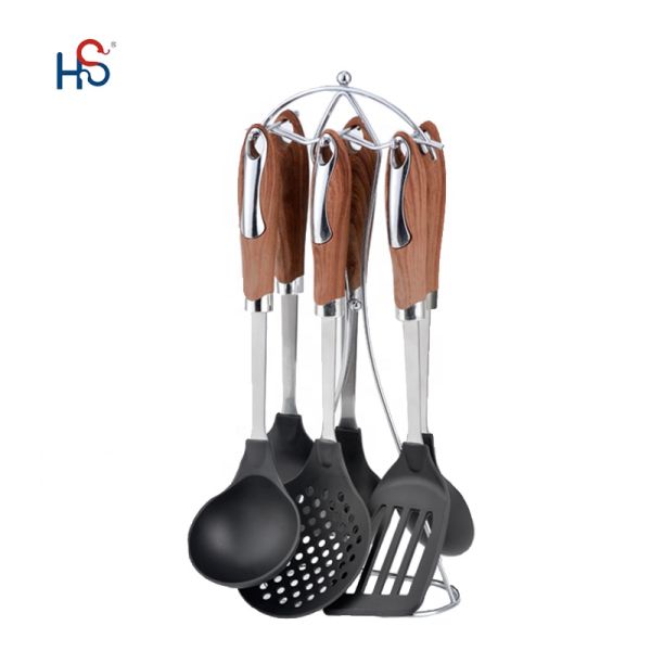 Support Sustainable Kitchen Utensil Set Wooden Handle Cooking Tools and Gadgets 2022