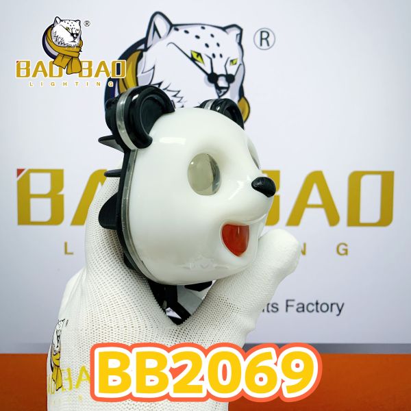 Metal Panda Shape 80V RGB Strobe Lucency Motorbike LED Light Headlight
