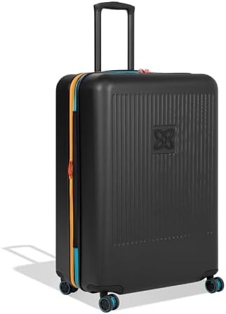 Durable suitcase with anti crush exterior mesh compression panel and compression strap designed for hassle free travel