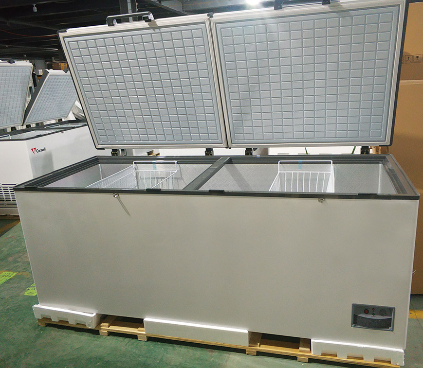замораживателя комода раздвижной двери дюйма 240V H86.6 емкость 1100L глубокого большая