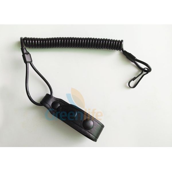 Leather Belt Loop Tactical Pistol Lanyard Coiled Customized Full Extension