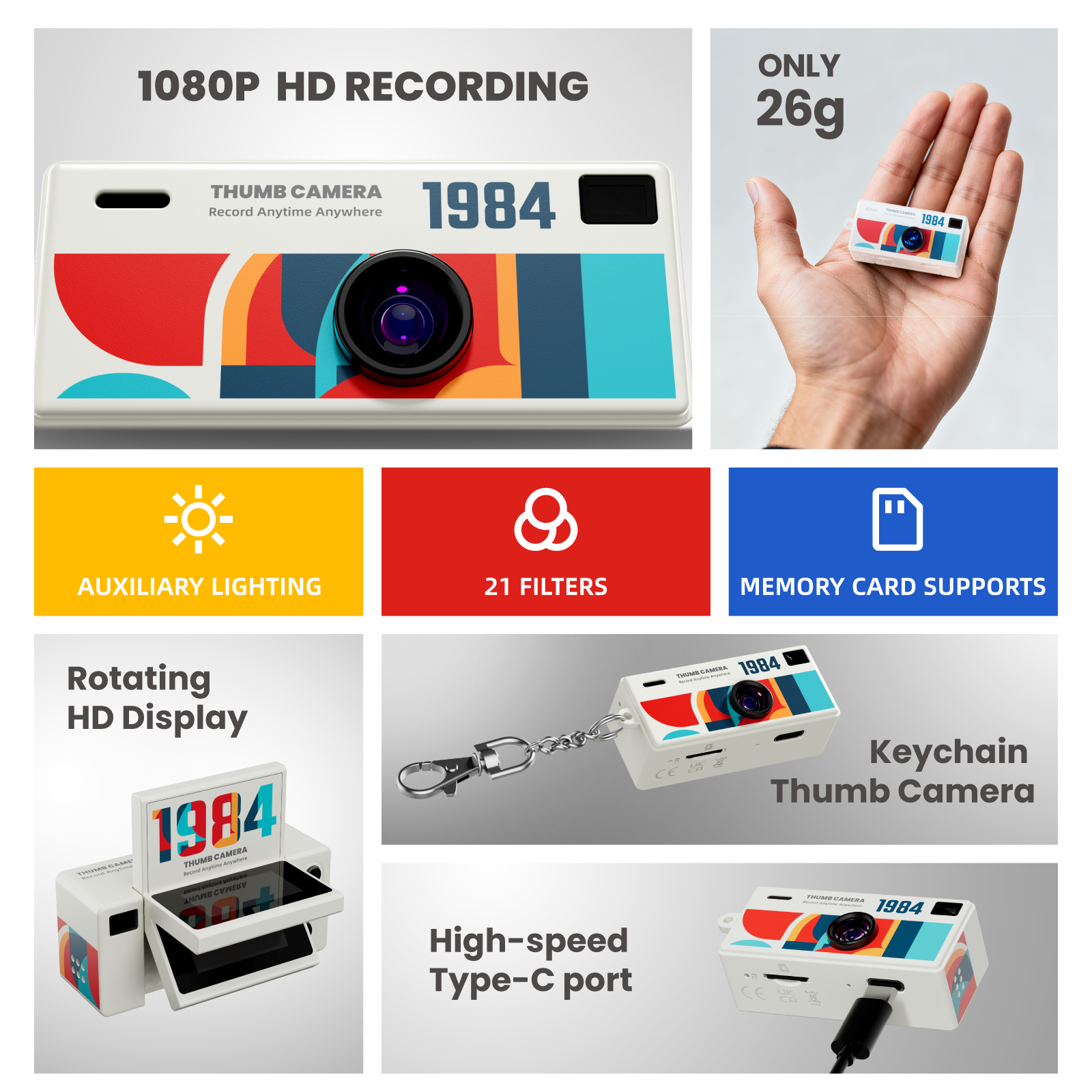 G62 Mini Keychain Camera 1080P HD Recording Small Video Recorder