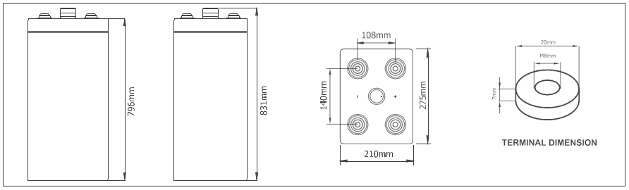 Reliable 2V1500Ah OPzV Gel Battery Tubular Gel Battery ISO9001 Compliant