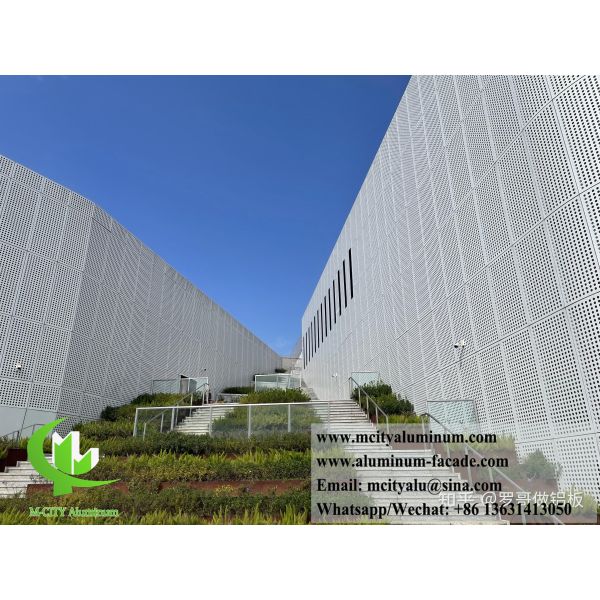 Système de façades en feuille perforée d'aluminium architecturale revêtement super durable PVDF