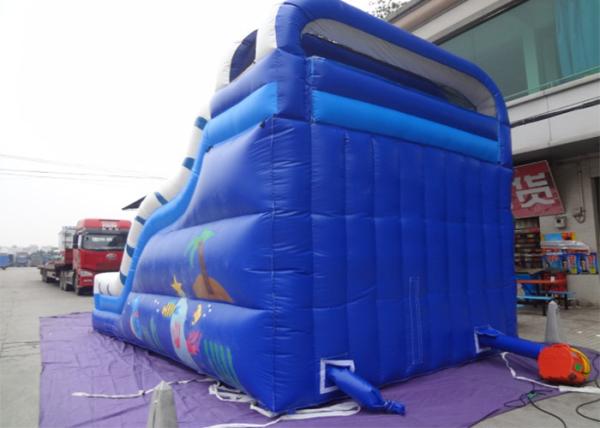 0.55mm PVC Blue Adults And Kids Playground Commercia Giant Inflatable Water Slide For Party