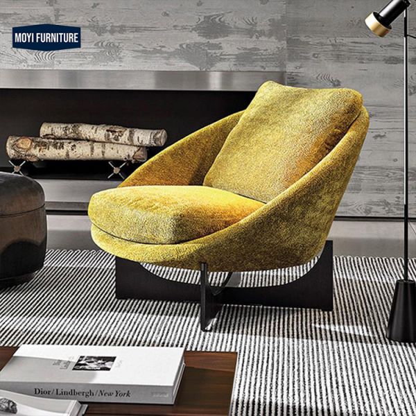 Arm Chair Modern Linen Fabric Single Italian Living Room Sofa Chair Leisure Chair Light Luxury Hotel Room Comfort Style
