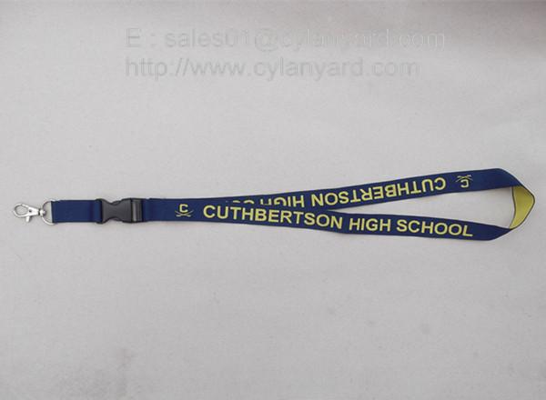 polyester embroidered woven lanyards,economic woven jacquard neck lanyard factory in China