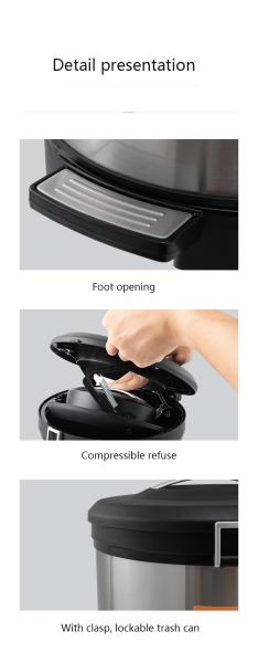 Household Kitchen Compressible Pedal Clamps Prevent Pets' Stainless Steel Feet From Stepping on Trash Can Recycling Bins