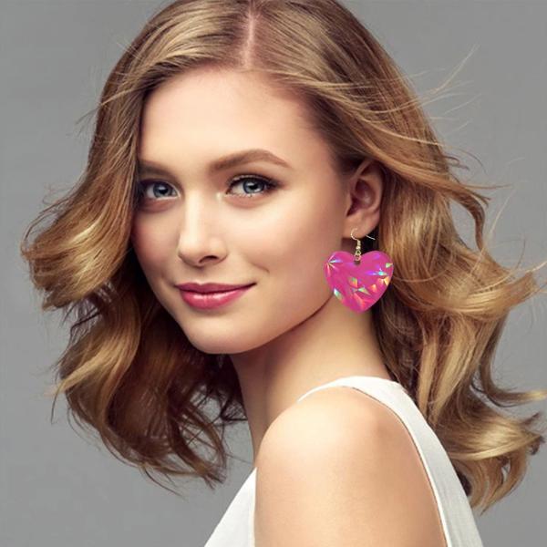 MHC Love Shape UV Silicone Epoxy Resin Molds Jewelry Heart Pendant Beads Holographic Earring Resin Molds