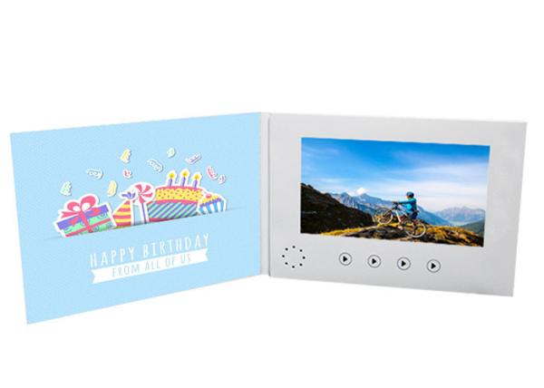 Custom Lcd Brochure Display Stand Video Postcard Mailer A5 128MB-8GB Memory