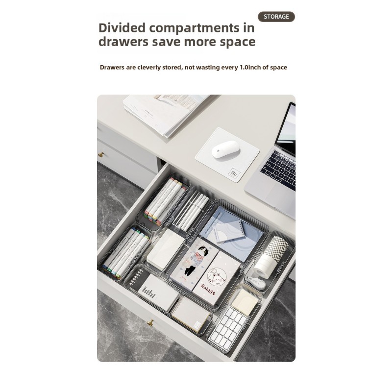 Minimalist Acrylic Drawer Organizer Durable Clear Storage Box Desktop Cosmetic Case for Makeup Lipstick Kitchen Cutlery Utensils