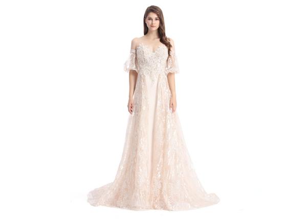 Separate Sleeve Sweet Heart Evening Dresses For Muslim Ladies Short Balloon Sleeve