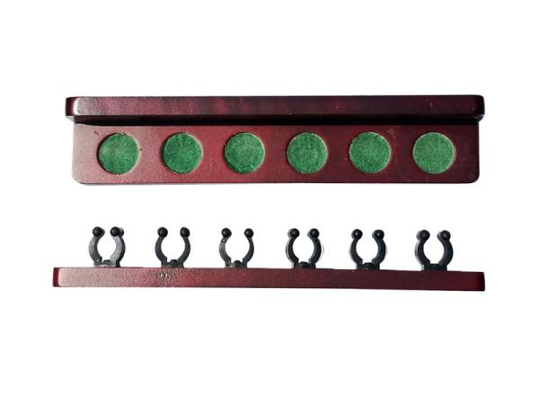 Billiard Cue Rack Wall Mount , 6 Pool Cue Wall Holder Wall Rack With Clips